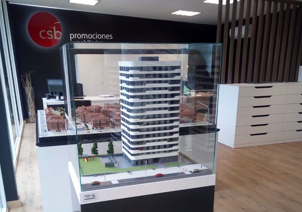 maqueta de torre residencial